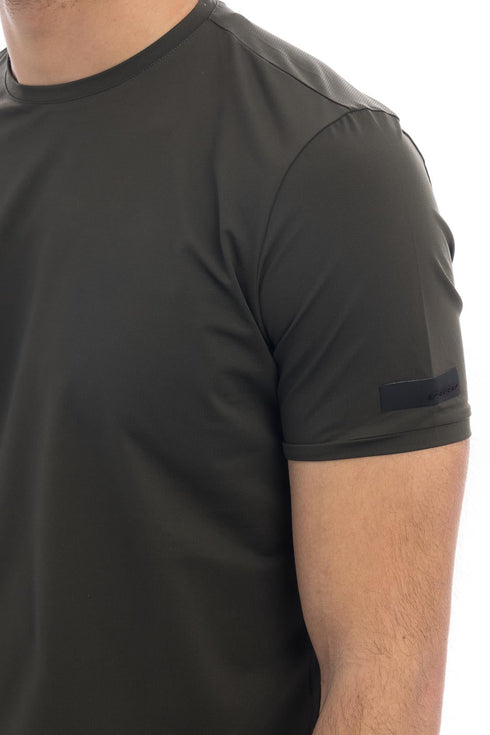 T-Shirt Uomo traspirante a girocollo Verde militare RRD- Francavilla Moda